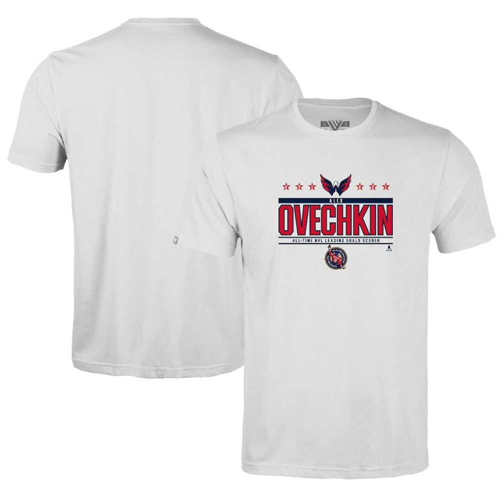 NHL Alexander Ovechkin Washington Capitals Levelwear Youth NHL All-Time Leading Goal Scorer Milestone Stars Name & Number Little Richmond T-Shirt