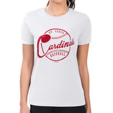 White St. Louis Cardinals G-III 4Her by Carl Banks Women's Super-Slim Fit Lightweight Distressed Baseball Team T-Shirt
