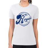 White Kansas City Royals G-III 4Her by Carl Banks Women's Super-Slim Fit Lightweight Distressed Baseball Team T-Shirt