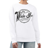 White Chicago White Sox G-III 4Her by Carl Banks Women's Distressed Baseball Team Fleece Pullover Sweatshirt