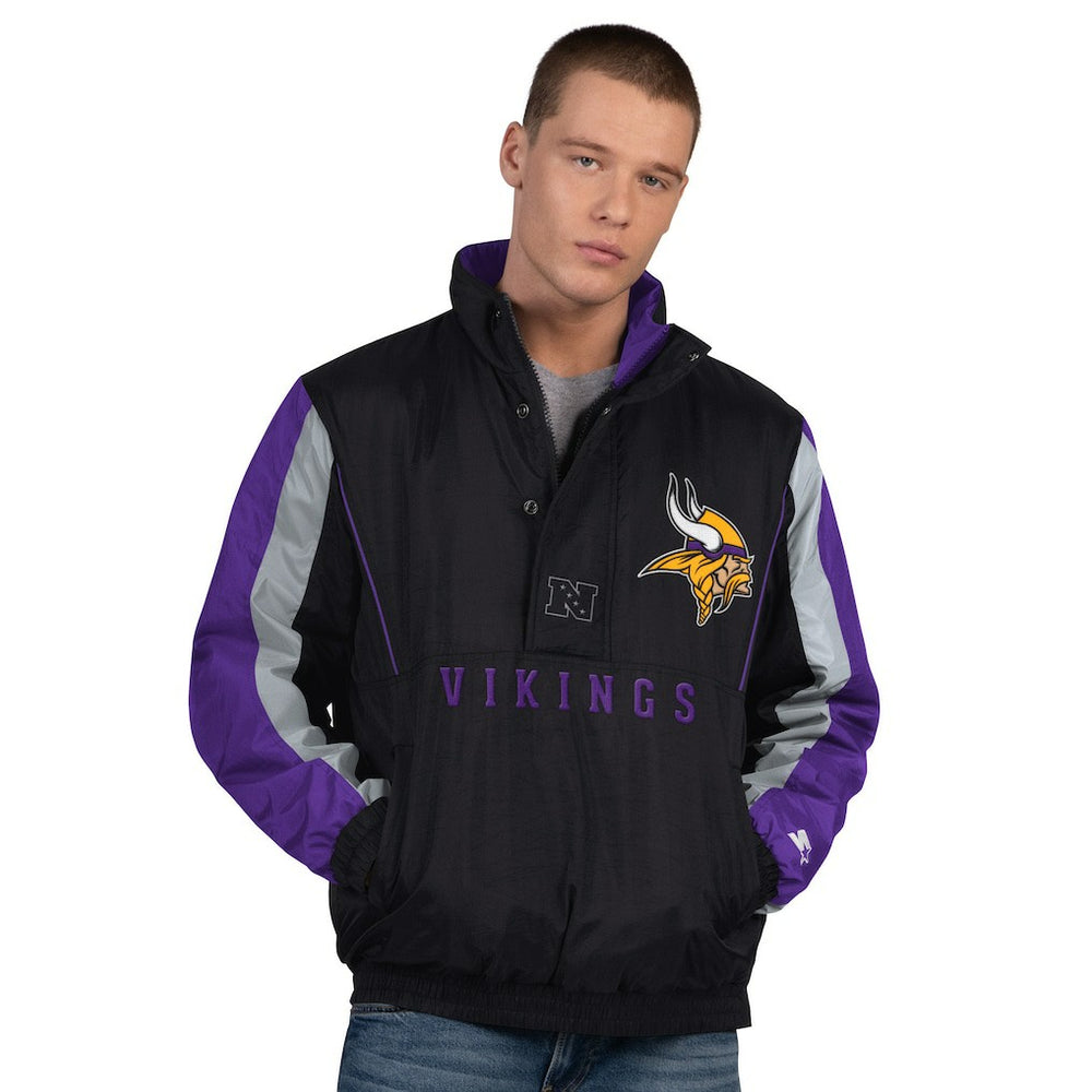 Starter Thursday Night Gridiron Half-Zip Jacket - Minnesota Vikings Jackets