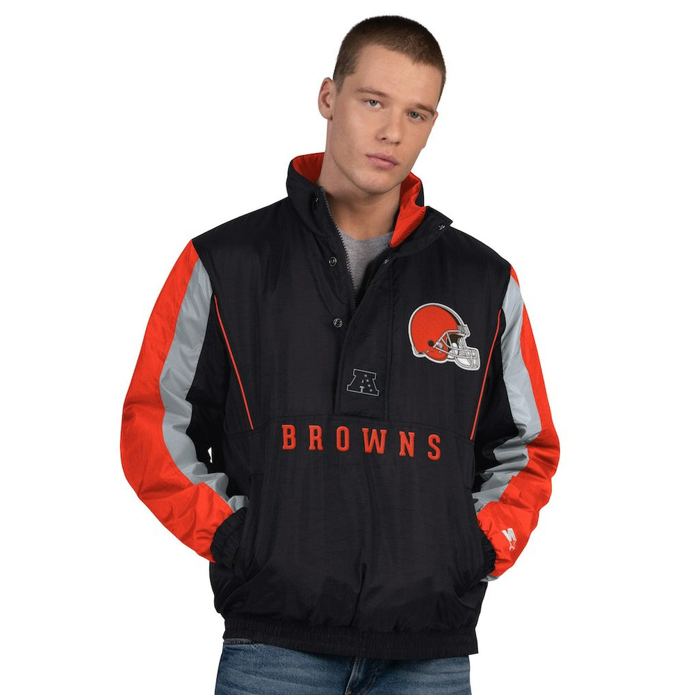 Starter Thursday Night Gridiron Half-Zip Jacket - Cleveland Browns Jackets