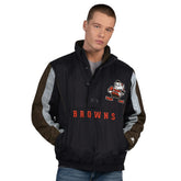 Starter Thursday Night Gridiron Vintage Logo Half-Zip Jacket - Cleveland Browns Jackets