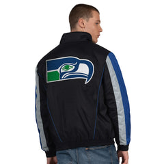 Starter Thursday Night Gridiron Vintage Logo Half-Zip Jacket - Seattle Seahawks Jackets