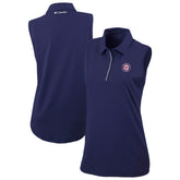 Navy Washington Nationals Columbia Women's Tend The Ball Sleeveless Polo