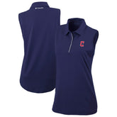 Navy Cleveland Guardians Columbia Women's Tend The Ball Sleeveless Polo
