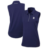 Navy Detroit Tigers Columbia Women's Tend The Ball Sleeveless Polo