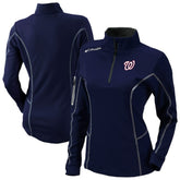 Navy Washington Nationals Columbia Shotgun Quarter-Zip Top