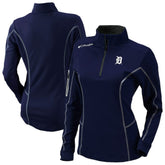 Navy Detroit Tigers Columbia Shotgun Quarter-Zip Top
