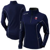 Navy Minnesota Twins Columbia Shotgun Quarter-Zip Top