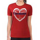 Red St. Louis Cardinals G-III 4Her by Carl Banks Women's Super-Slim Fit Lightweight Double Heart T-Shirt