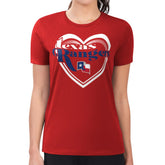 Red Texas Rangers G-III 4Her by Carl Banks Women's Super-Slim Fit Lightweight Double Heart T-Shirt