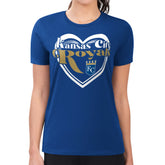 Royal Kansas City Royals G-III 4Her by Carl Banks Women's Super-Slim Fit Lightweight Double Heart T-Shirt