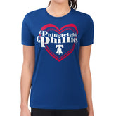 Royal Philadelphia Phillies G-III 4Her by Carl Banks Women's Super-Slim Fit Lightweight Double Heart T-Shirt