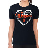 Navy Detroit Tigers G-III 4Her by Carl Banks Women's Super-Slim Fit Lightweight Double Heart T-Shirt
