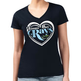 Navy Tampa Bay Rays G-III 4Her by Carl Banks Women's Super-Slim Fit Lightweight Double Heart V-Neck T-Shirt