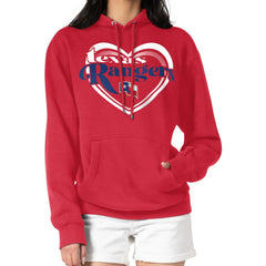 Red Texas Rangers G-III 4Her by Carl Banks Women's Double Heart Fleece Pullover Hoodie