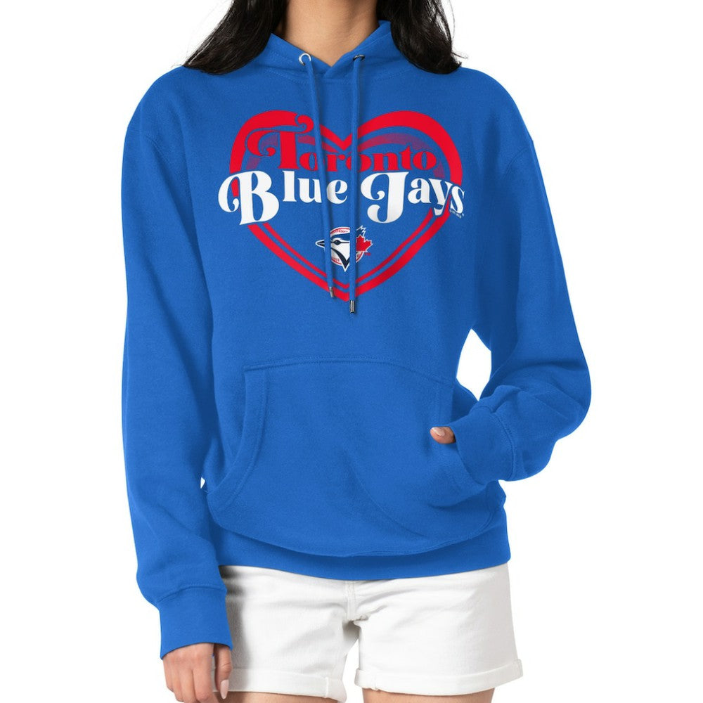 Royal Toronto Blue Jays G-III 4Her by Carl Banks Women's Double Heart Fleece Pullover Hoodie