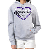 Gray Colorado Rockies G-III 4Her by Carl Banks Women's Double Heart Fleece Pullover Hoodie