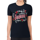 Navy Cleveland Guardians G-III 4Her by Carl Banks Women's Super-Slim Fit Lightweight Retro Roses T-Shirt