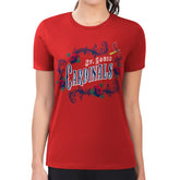 Red St. Louis Cardinals G-III 4Her by Carl Banks Women's Super-Slim Fit Lightweight Retro Roses T-Shirt