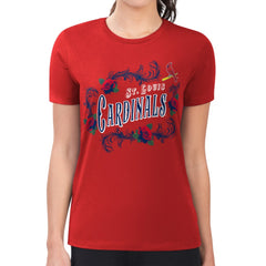 Red St. Louis Cardinals G-III 4Her by Carl Banks Women's Super-Slim Fit Lightweight Retro Roses T-Shirt