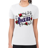 White Colorado Rockies G-III 4Her by Carl Banks Women's Super-Slim Fit Lightweight Retro Roses T-Shirt