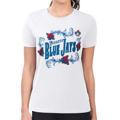 White Toronto Blue Jays G-III 4Her by Carl Banks Women's Super-Slim Fit Lightweight Retro Roses T-Shirt