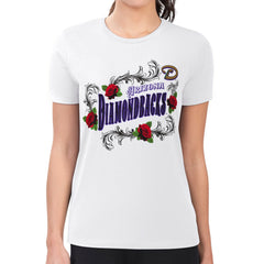 White Arizona Diamondbacks G-III 4Her by Carl Banks Women's Super-Slim Fit Lightweight Retro Roses T-Shirt