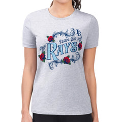 Gray Tampa Bay Rays G-III 4Her by Carl Banks Women's Super-Slim Fit Lightweight Retro Roses T-Shirt
