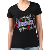 Black Arizona Diamondbacks G-III 4Her by Carl Banks Women's Super-Slim Fit Lightweight Retro Roses V-Neck T-Shirt