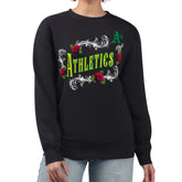 Black Athletics G-III 4Her by Carl Banks Women's Retro Roses Fleece Pullover Sweatshirt