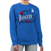 Royal Los Angeles Dodgers G-III 4Her by Carl Banks Women's Retro Roses Fleece Pullover Sweatshirt