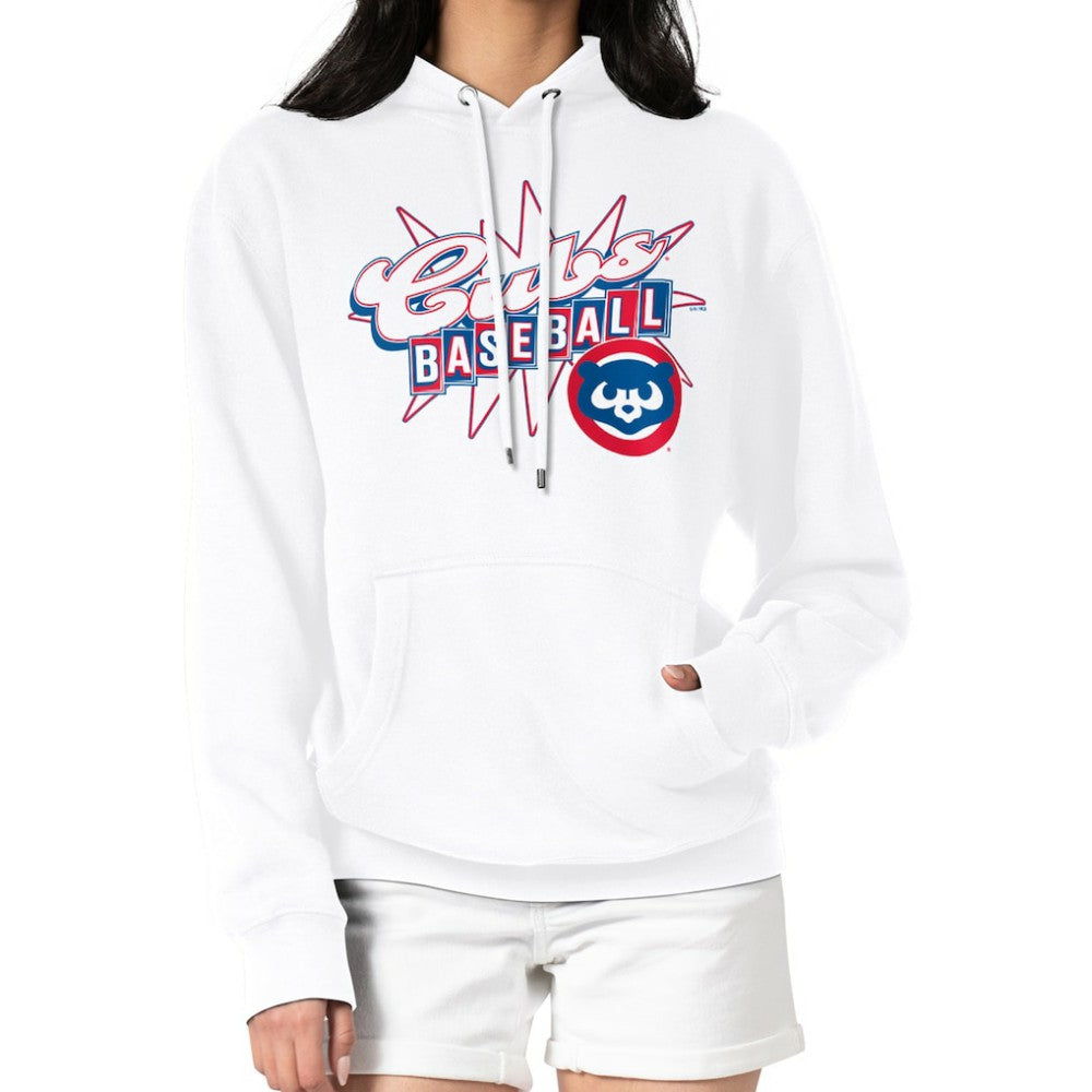 White Chicago Cubs Starter Women's Drive-In Pullover Hoodie