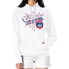 White Chicago Cubs Starter Women's Drive-In Pullover Hoodie