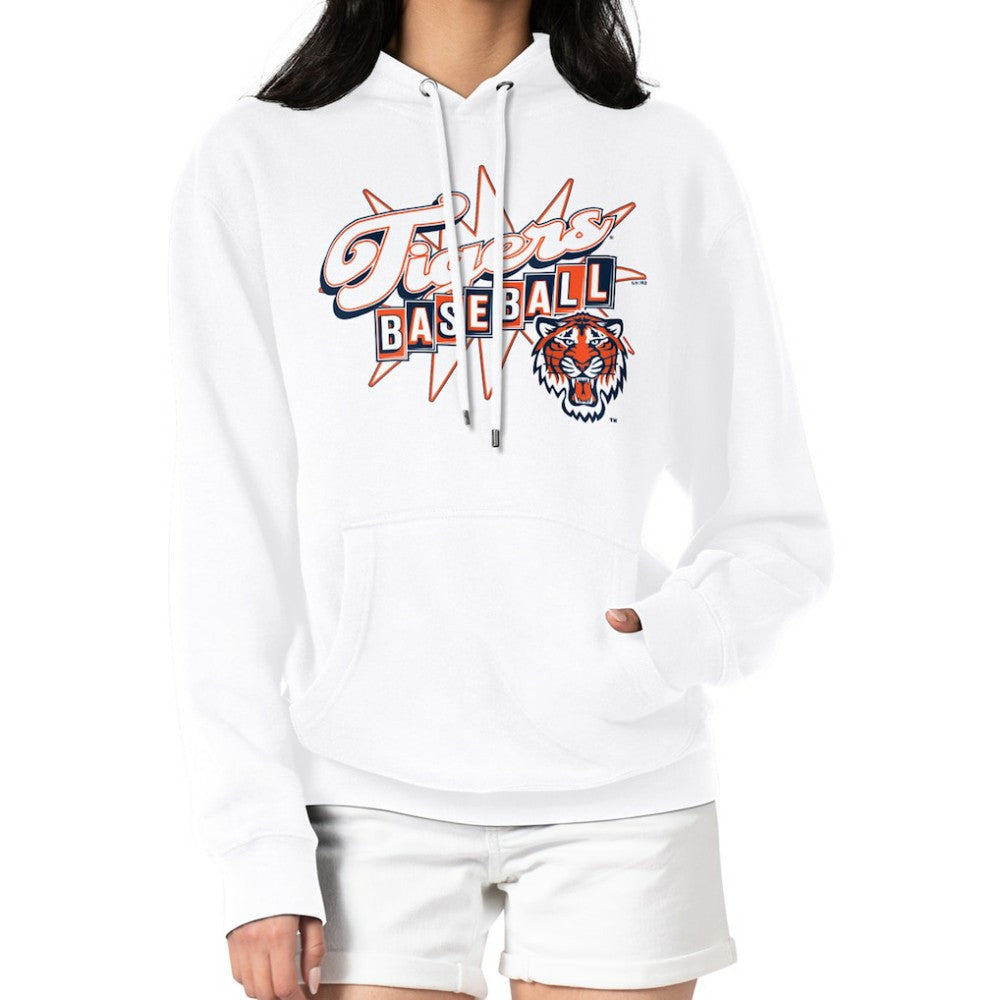 White Detroit Tigers Starter Women's Drive-In Pullover Hoodie
