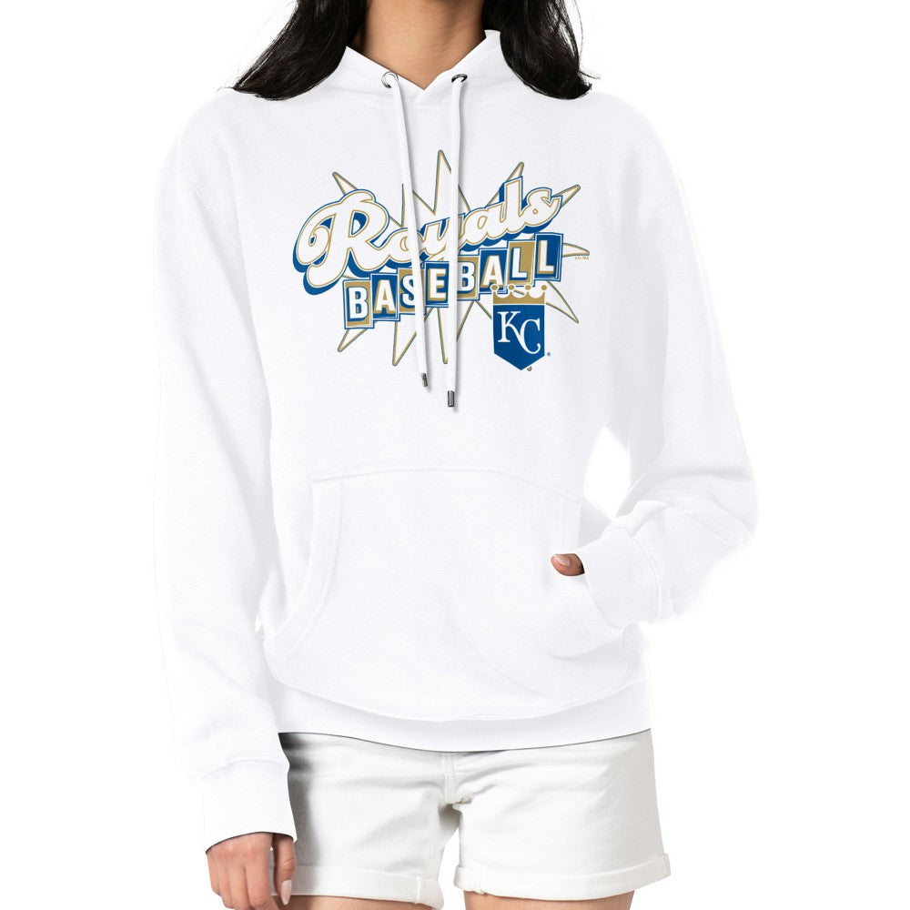 White Kansas City Royals Starter Women's Drive-In Pullover Hoodie