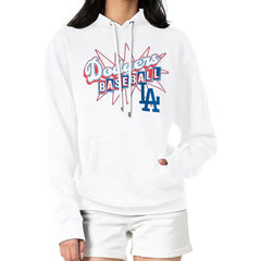 White Los Angeles Dodgers Starter Women's Drive-In Pullover Hoodie