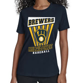 Navy Milwaukee Brewers Starter Women's Poster Print T-Shirt