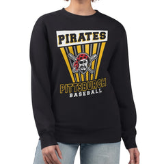 Black Pittsburgh Pirates Starter Women's Poster Print Pullover Sweatshirt