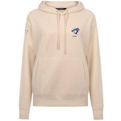 Khaki Toronto Blue Jays Levelwear Women's Cooperstown Collection Adorn Core Logo Pullover Hoodie