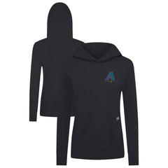Black Arizona Diamondbacks Levelwear Women's Cooperstown Collection Relay Core Logo Pullover Hoodie