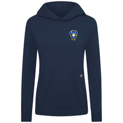 Navy Milwaukee Brewers Levelwear Women's Cooperstown Collection Relay Core Logo Pullover Hoodie