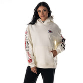 The Wild Collective Unisex Stacked Graphic Sleeve Fleece Hoodie - Kansas City Chiefs Hoodies