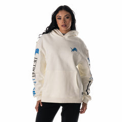 The Wild Collective Unisex Stacked Graphic Sleeve Fleece Hoodie - Detroit Lions Hoodies
