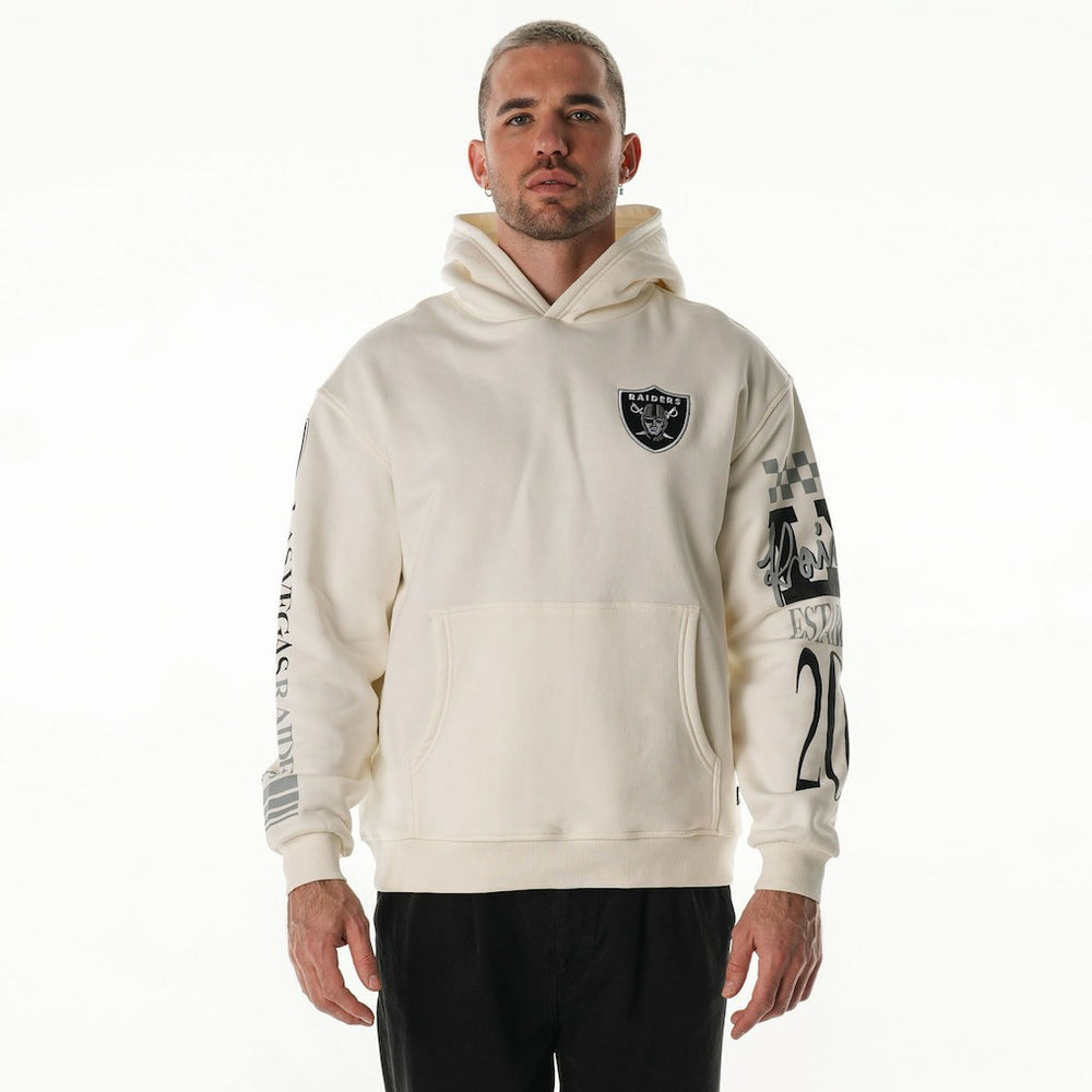 The Wild Collective Unisex Stacked Graphic Sleeve Fleece Hoodie - Las Vegas Raiders Hoodies