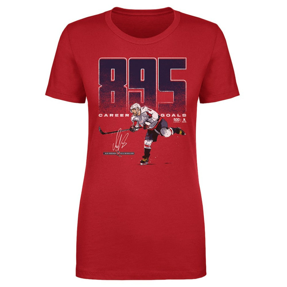 NHL Alexander Ovechkin Washington Capitals 500 Level Women's NHL All-Time Leading Goal Scorer Bold T-Shirt