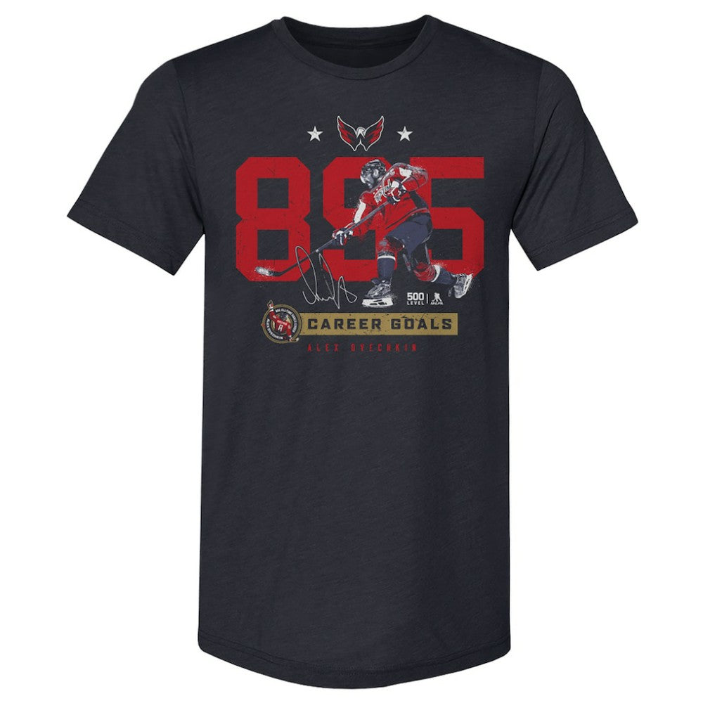 NHL Alexander Ovechkin Washington Capitals 500 Level NHL All-Time Leading Goal Scorer Tri-Blend Number T-Shirt