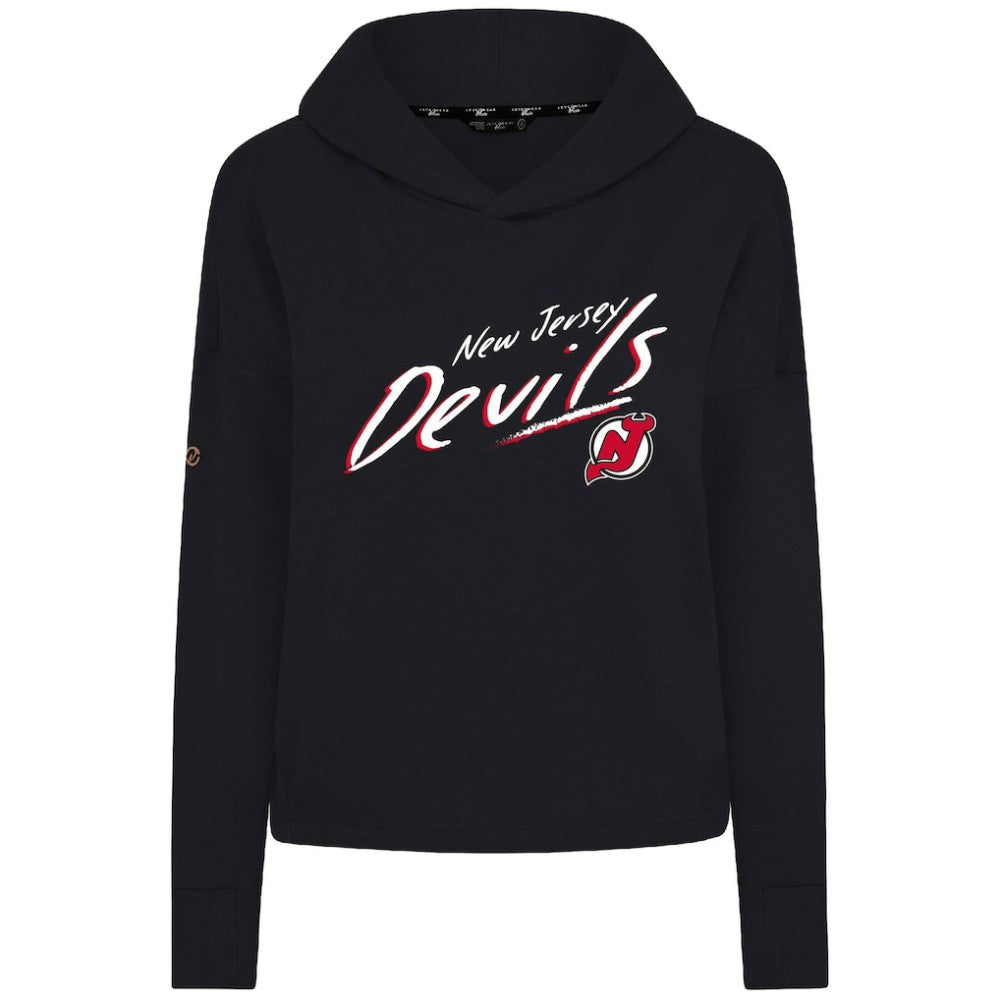 NHL New Jersey Devils Levelwear Women's Sweet Sizzle Tri-Blend Cropped Pullover Hoodie
