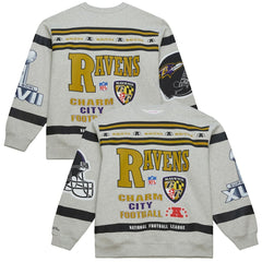 All Over Print Vintage Fleece Crewneck Sweatshirt - Baltimore Ravens Sweatshirts